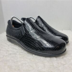 SAS Tripad Comfort Womens Orthopedic Slip On Size 11 Black Crocodile Shoes